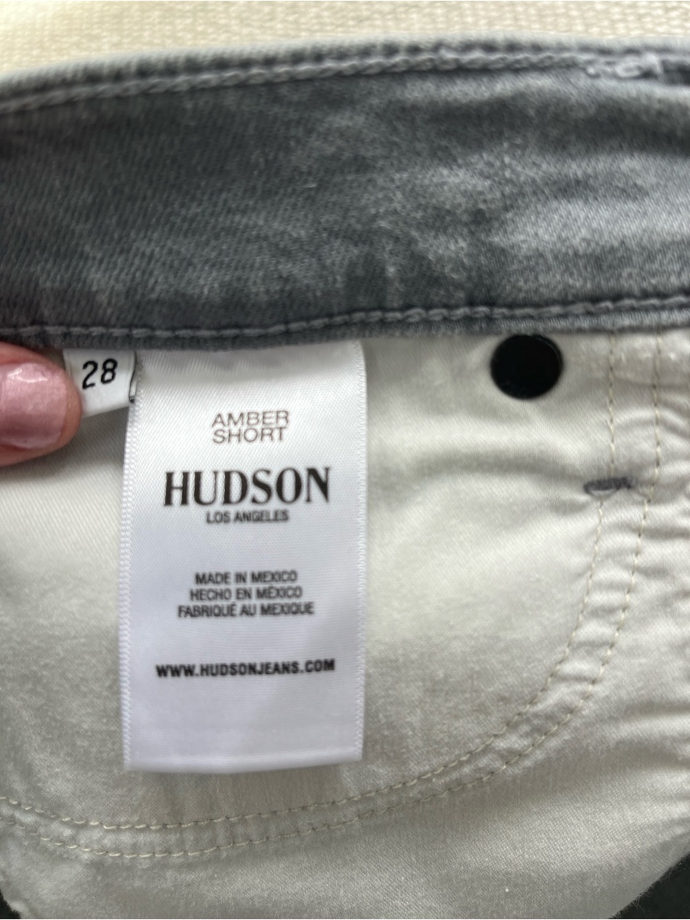 Hudson Amber Jean Shorts Gray Cut Offs 28 - Picture 6 of 8